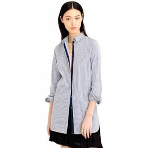 J. Crew Blue and White Striped Button Down Shirt